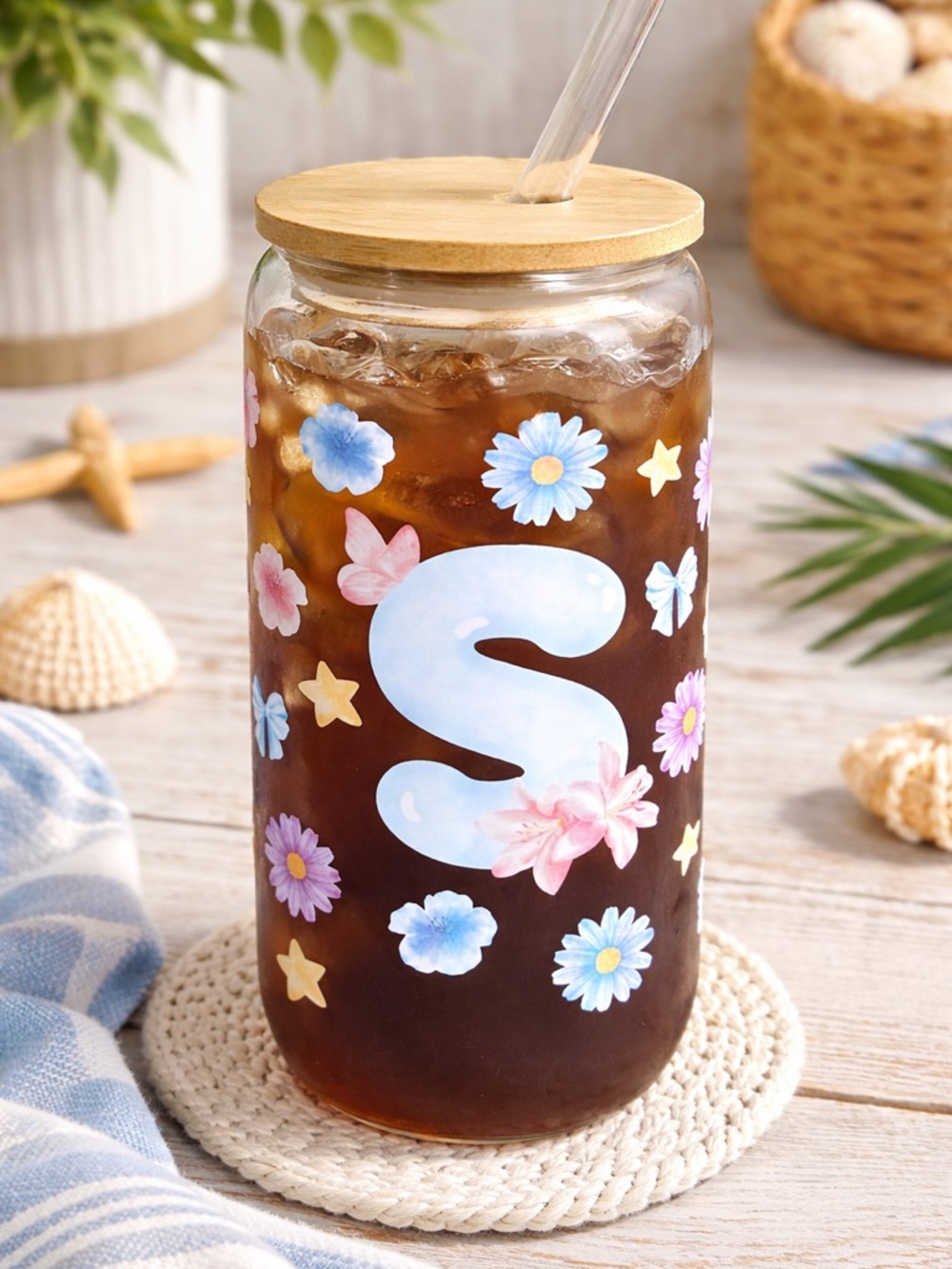 ✨ Custom Letter Farm Style Can Cup - 16oz 🐮